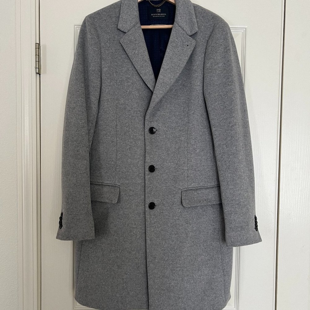 Mens wool blend coat